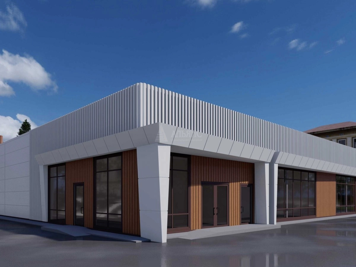 3D визуализация торгово-развлекательный центр из сэндвич панелей - фото 2