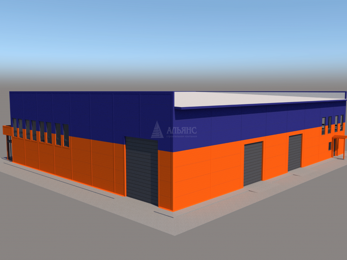 3D визуализация Магазин из сэндвич-панелей - фото 4