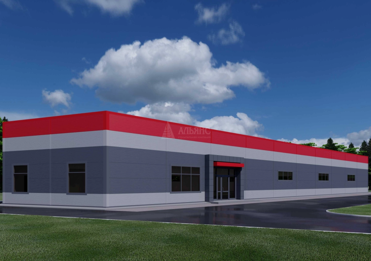 3D визуализация Магазин из сэндвич-панелей - фото 1
