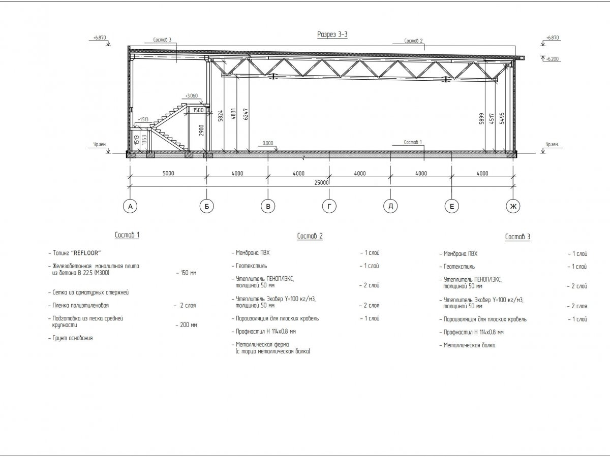 Планировка Производственный цех из сэндвич панелей -  фото 5