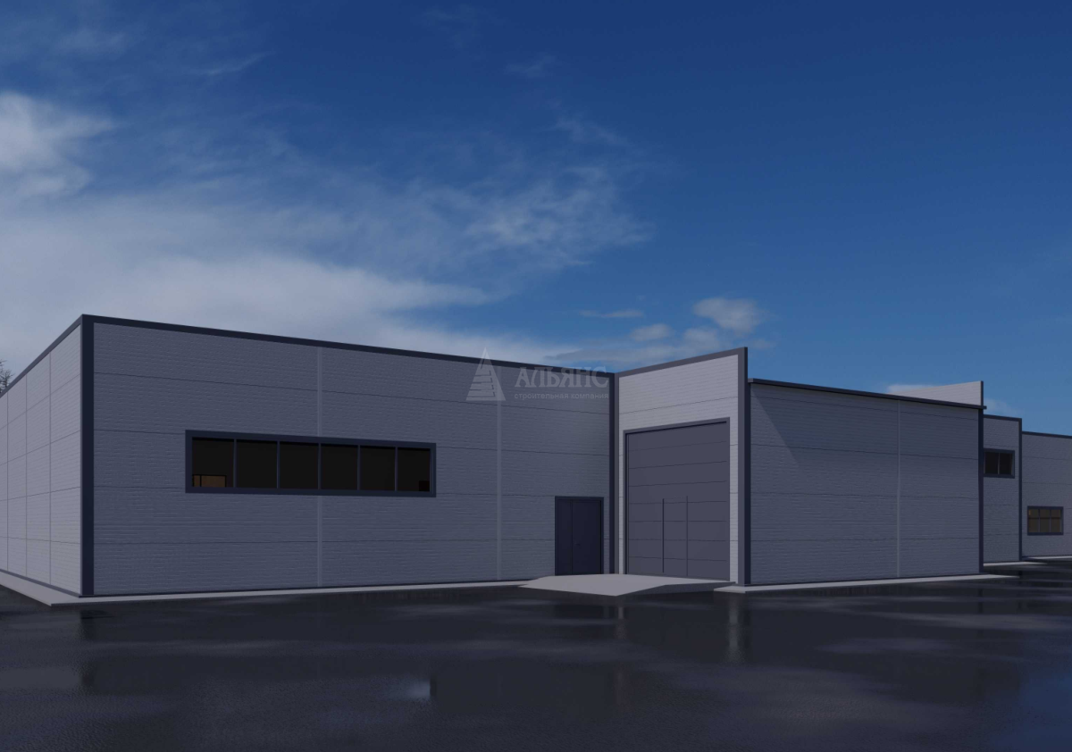 3D визуализация Склад из сэндвич-панелей - фото 1