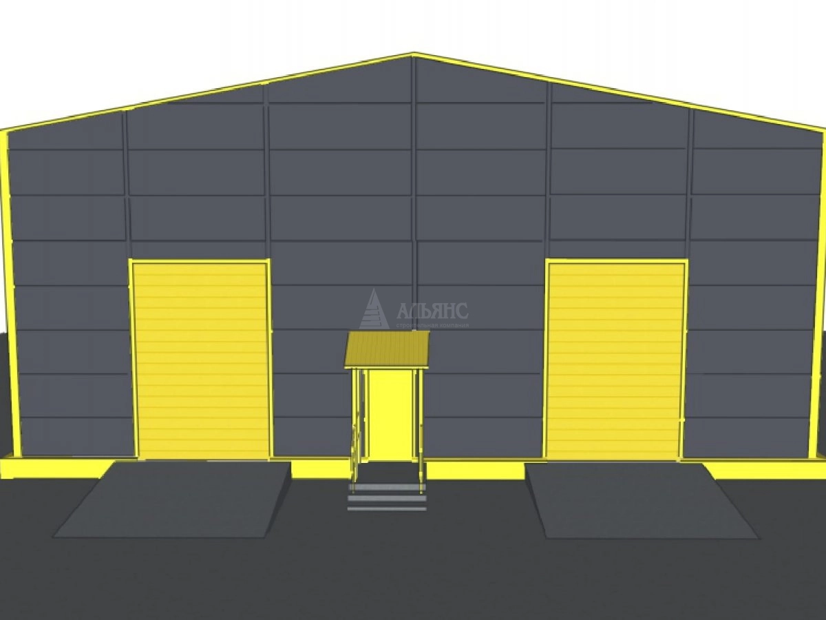 3D визуализация Грузовое СТО из сэндвич-панелей - фото 5