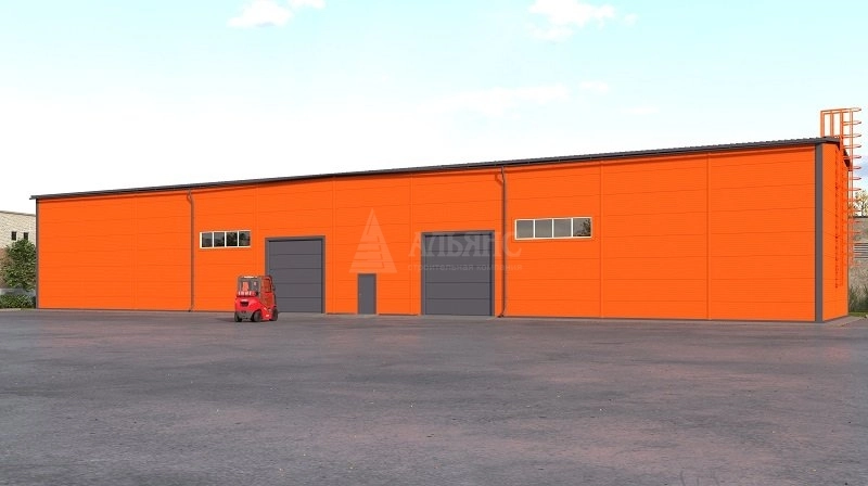 3D визуализация Здание склада из сэндвич панелей - фото 1