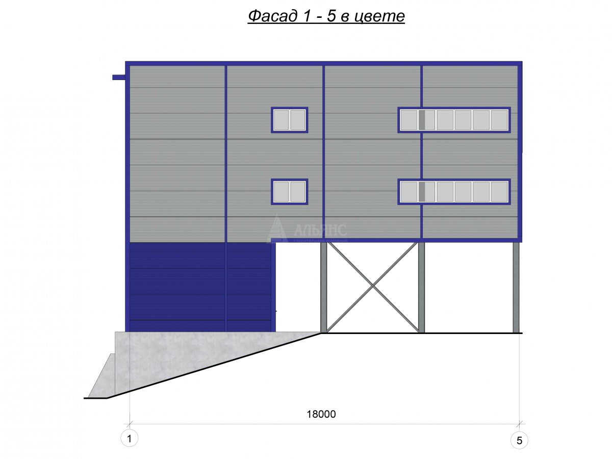 Планировка Производственный корпус из сэндвич-панелей -  фото 1